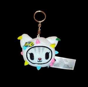 Tokidoki Carina The White Cat Cactus Friends Plush Clip Keychain